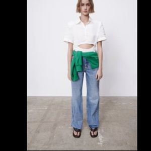 Zara wide leg full length jean